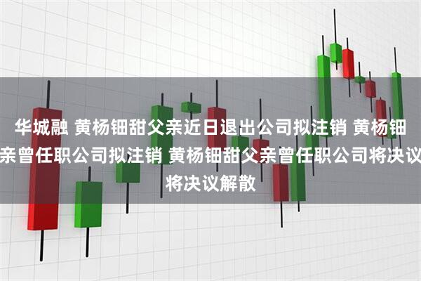 华城融 黄杨钿甜父亲近日退出公司拟注销 黄杨钿甜父亲曾任职公司拟注销 黄杨钿甜父亲曾任职公司将决议解散