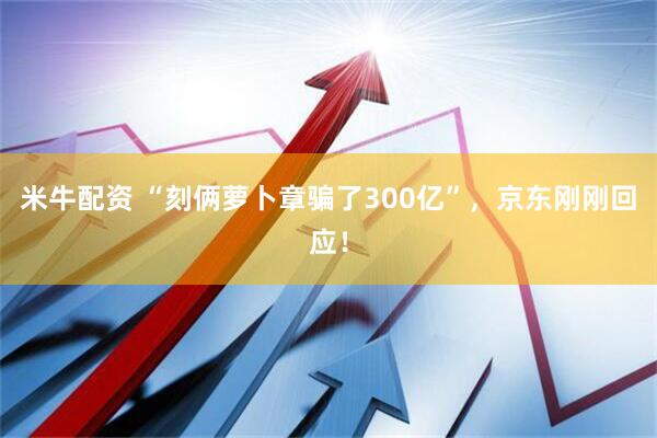 米牛配资 “刻俩萝卜章骗了300亿”，京东刚刚回应！